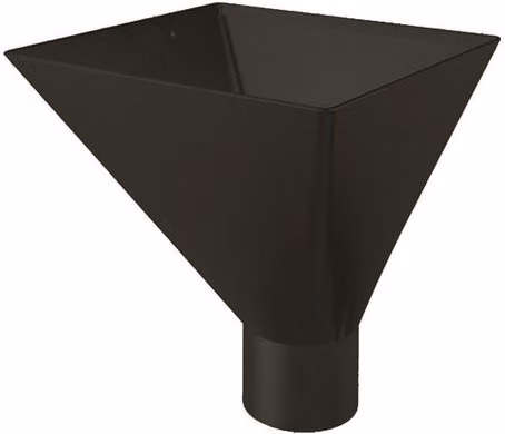 Lindab Large Half Round Steel Water Hopper, 75mm, Black