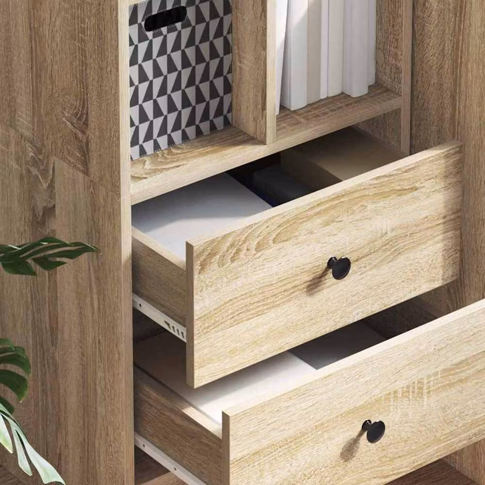 Berkfield Home Sonoma Oak MDF Shelving Unit in Light Brown – 4
