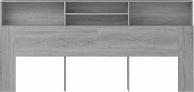Berkfield Home Modern Headboard Cabinet in Grey Sonoma with Integrated Bedside Shelf, W/D/H: 220 x 19 x 103.5 cm – 1