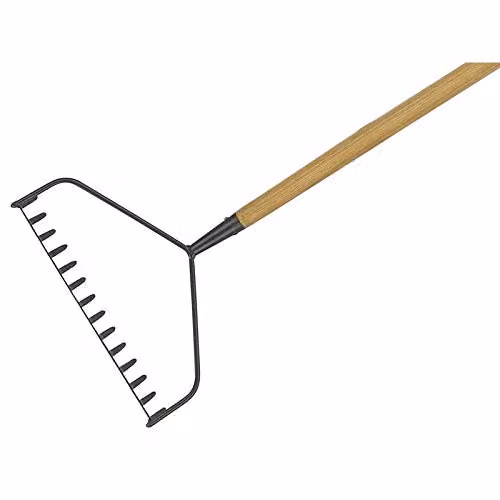 Kent & Stowe Carbon Steel Long Handled Soil Rake in Beige