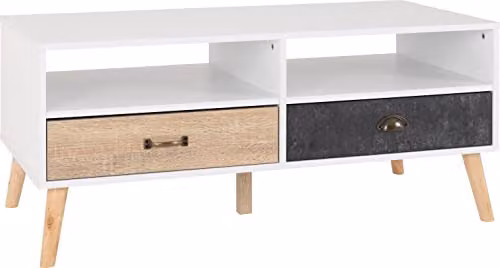 Seconique Nordic 2 Drawer Coffee Table in White