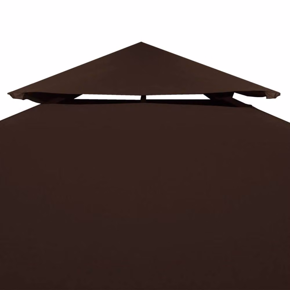 Berkfield Home 2-Tier PVC-Coated Polyester Gazebo Top Cover, Brown, 3 x 3 m – 3