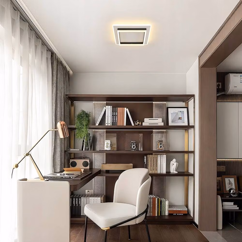 COMELY Modern LED Ceiling Light, 41W Square Lamp in Black with Warm White 3000K Light – 2