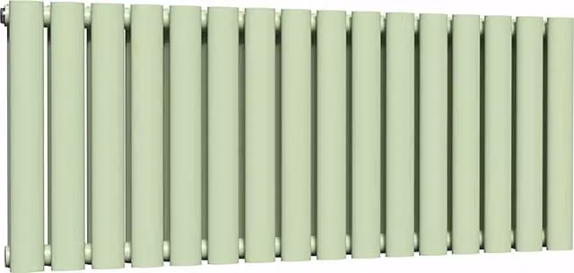 Lux Heat Oval Horizontal Wall Mounted Steel Radiator, Green, W: 96 cm, H: 40 cm
