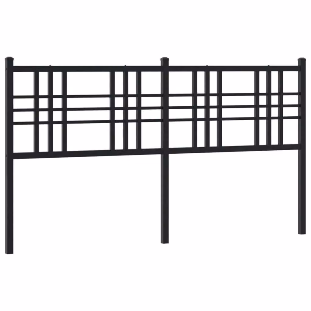 Berkfield Home Classic Metal Headboard in Black, 160cm – 2