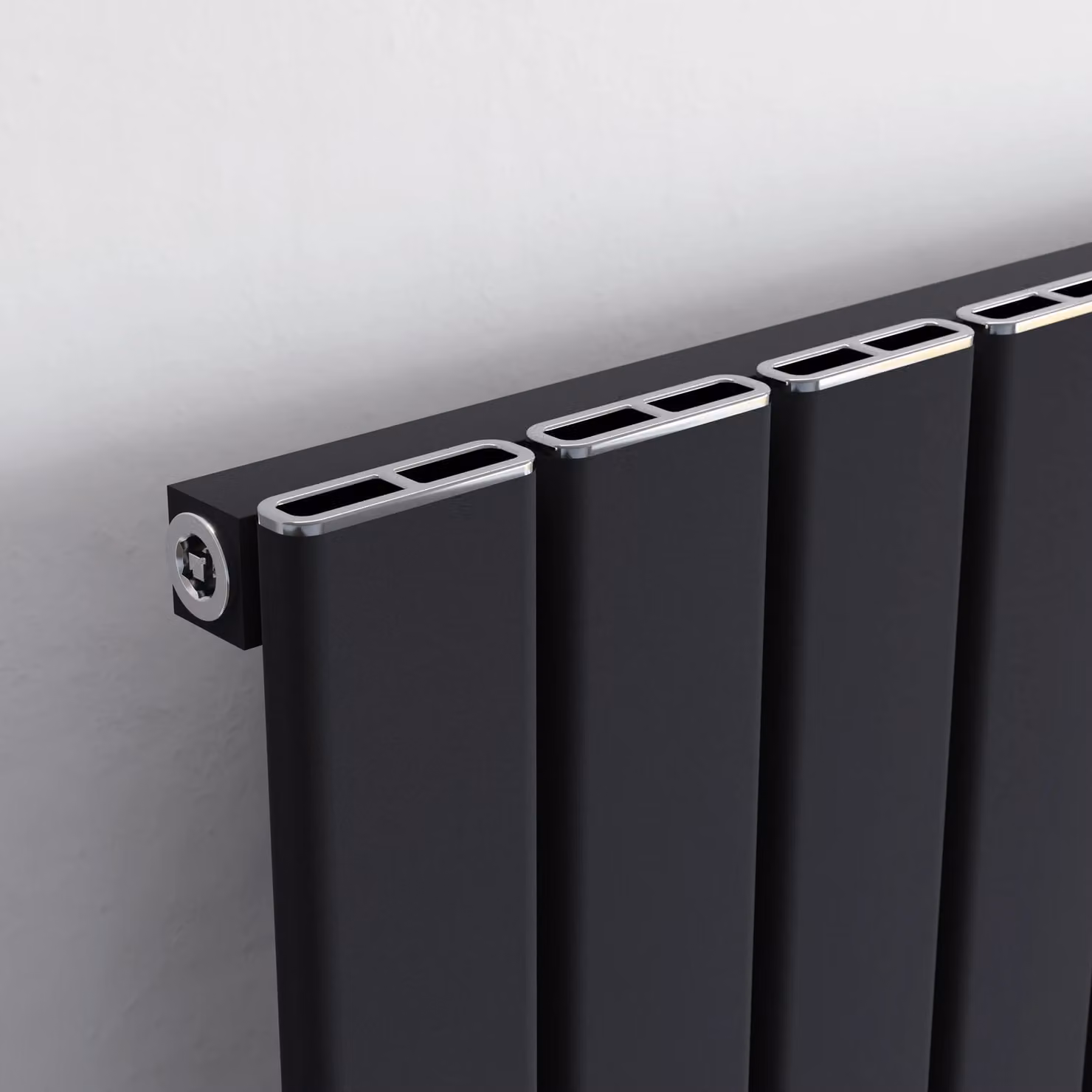 Agadon Vienna Designer Aluminium Radiator in Dark Grey, W: 180 cm, H: 34.5 cm, D: 34.5 cm – 3