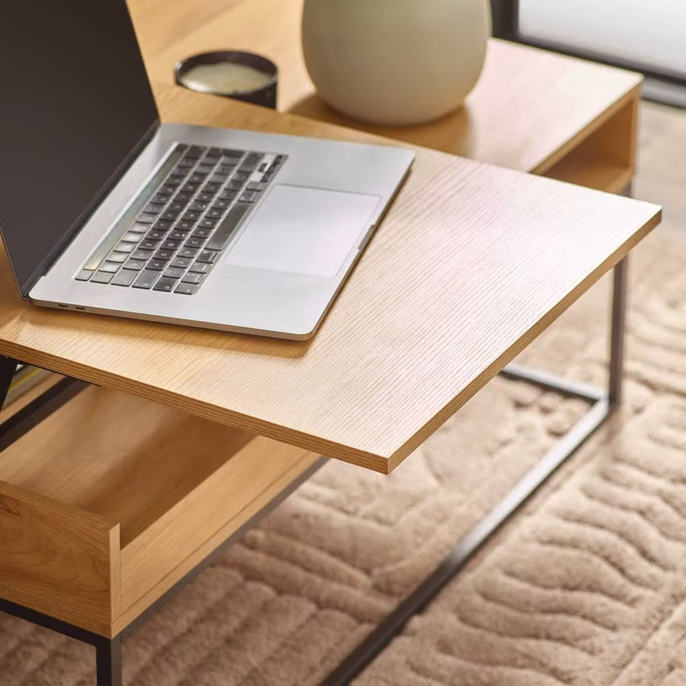 Cheshire Dalmore Rectangular Storage Coffee Table with Lift Mechanism in Brown and Black Oak Effect – 4