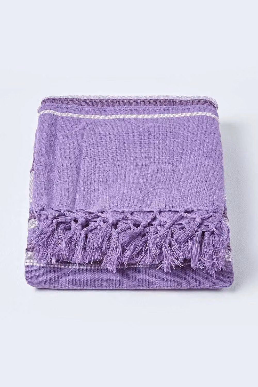 Homescapes Moroccan Striped Woven Cotton Throw in Purple, W/D/H: 150 x 200 cm – 2
