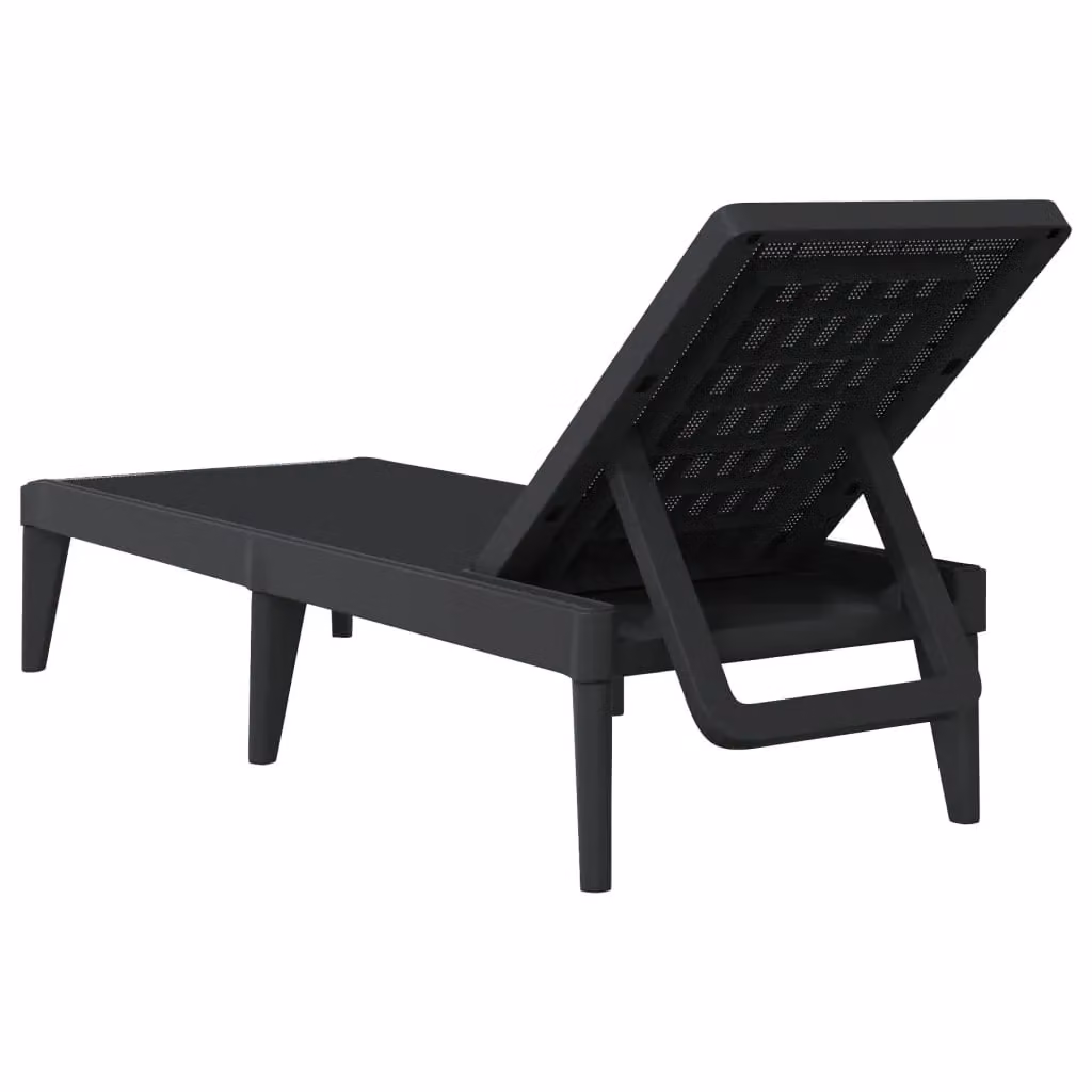 Berkfield Home Sun Lounger in Anthracite and Black with Adjustable Headrest, W/D/H: 186 x 60 x 29 cm – 4