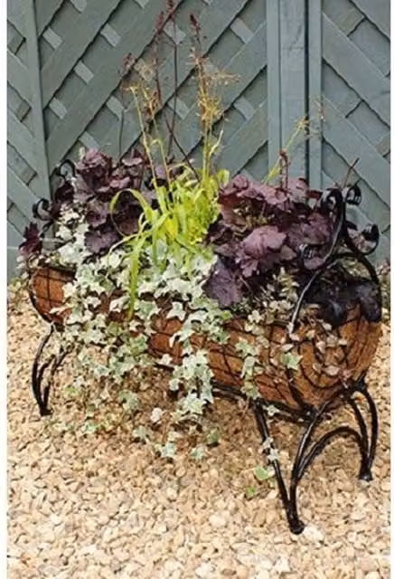 Poppyforge Regal 600 Steel Planter, Black, W: 60 cm, D: 30 cm, H: 76 cm