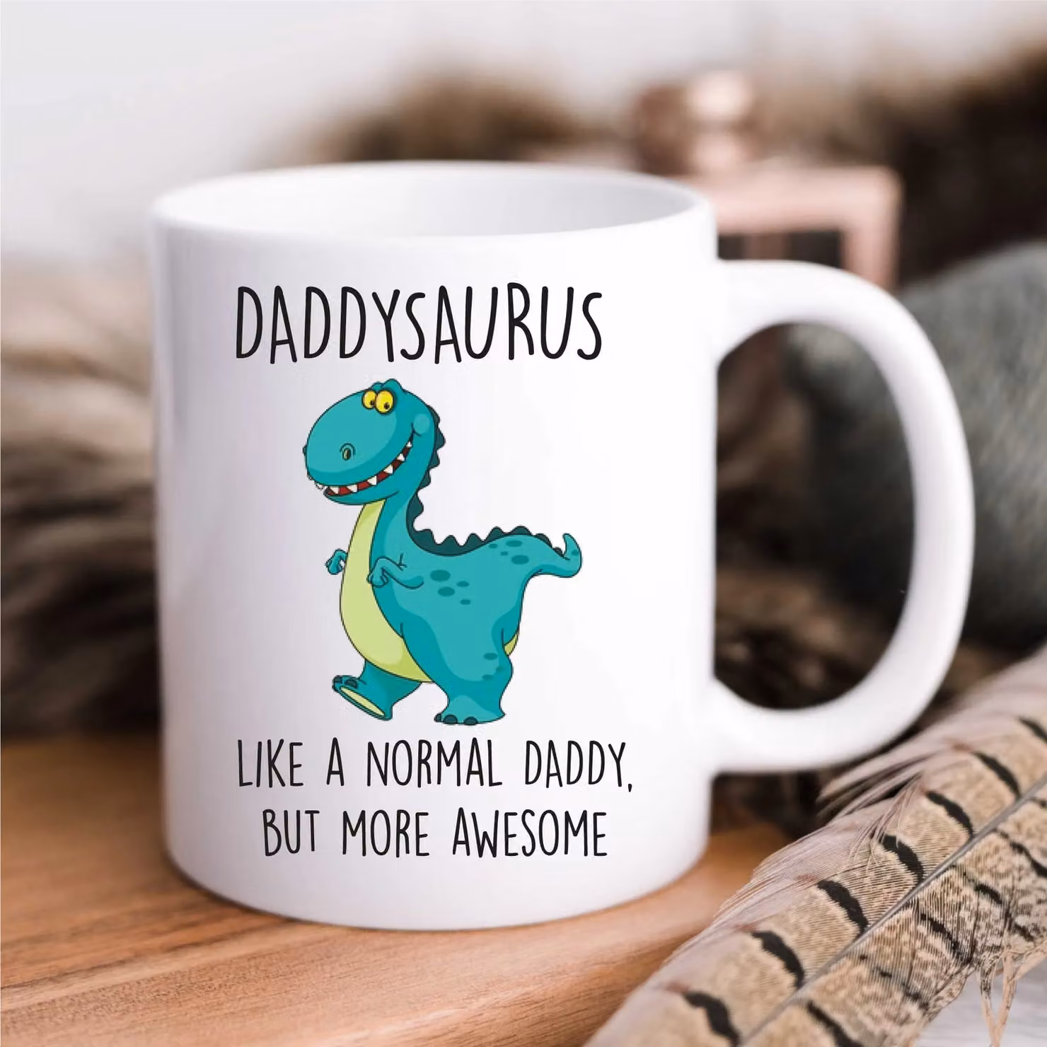 60 Second Makeover Daddysaurus Ceramic Mug in White – 2