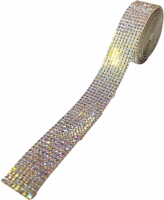 Syntego AB Rainbow Sparkly Self Adhesive Rhinestone Roll, Multicolour, 1 Yard