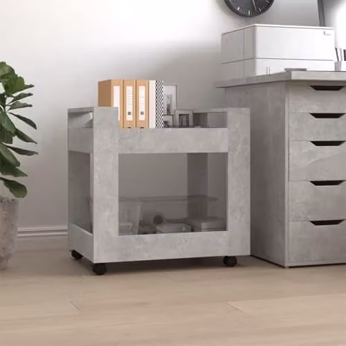 vidaXL Desk Trolley in Grey, W/D/H: 60 x 45 x 60 cm – 2