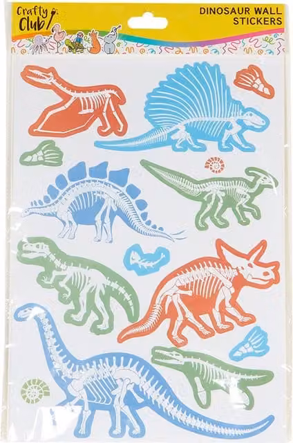 Crafty Club Multicolour Dinosaur Adhesive Wall Stickers for Children