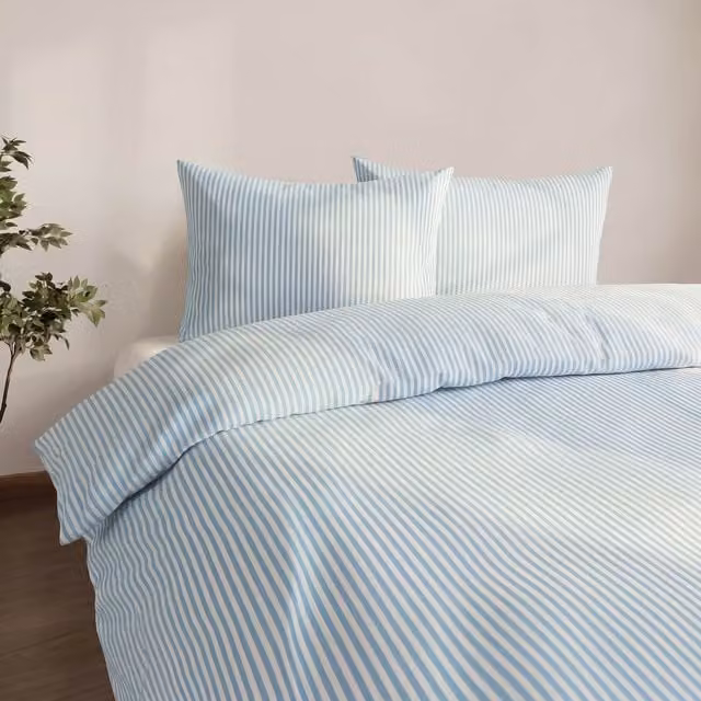 Martex Studio Edition Blue Pinstripe Duvet Cover Set, W: 180 cm, L: 200 cm