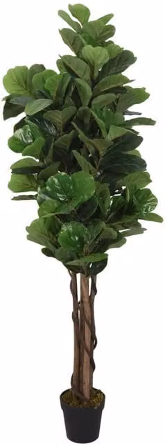 Berkfield Home Artificial Fiddle Leaf Fig Tree, Green, Height: 120 cm – 1