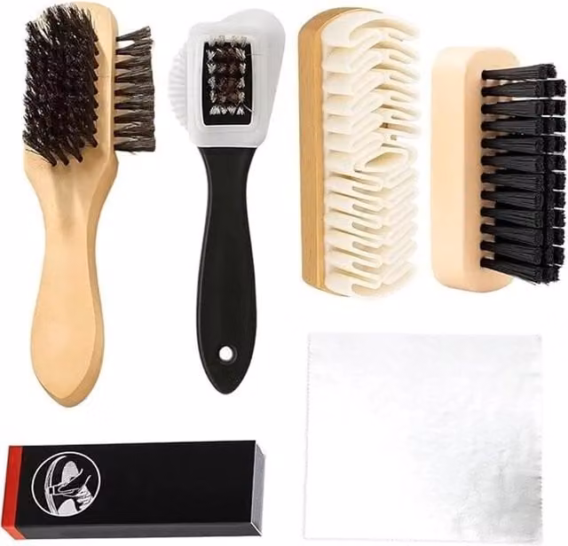 Nordara 6-Piece Multicolour Suede Eraser and Brush Shoe Cleaning Kit, W/D/H: 100 x 15 x 15 cm