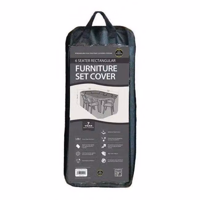 Primrose Black Premium Rectangular 6 Seater Furniture Set Cover, W: 270 cm, D: 89 cm – 5