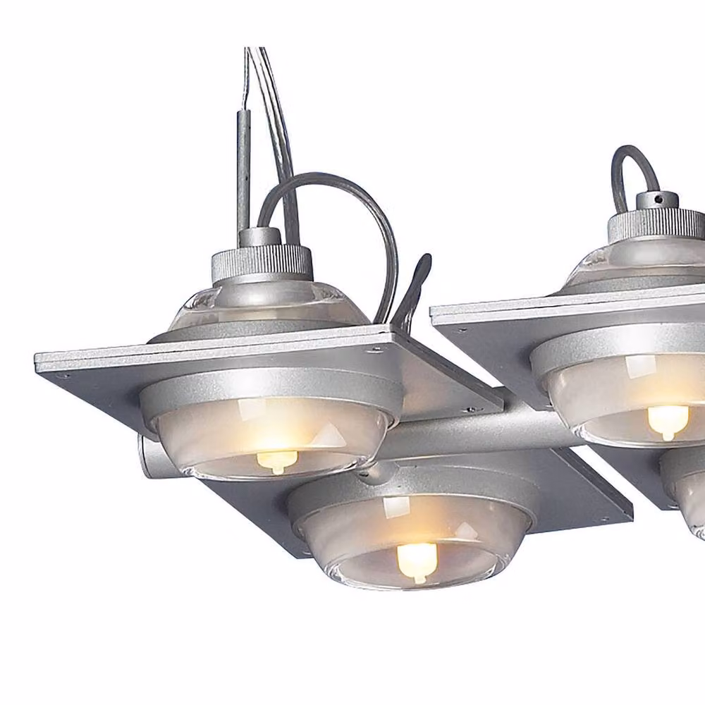 Netlighting Ull Rectangular Pendant Light in Silver Grey with 6 G9 Bulbs – 2