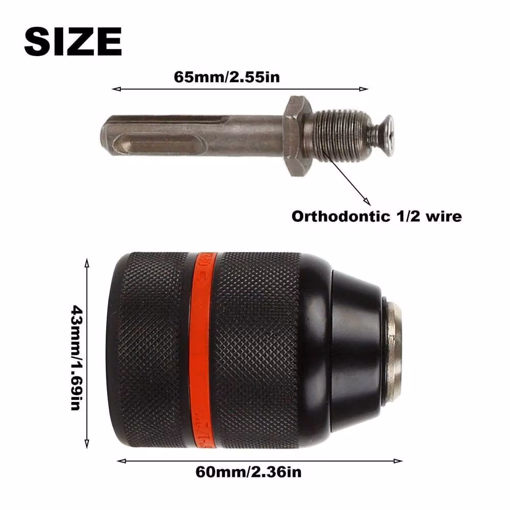 SPETLEK SDS Adapter Keyless Chuck 2-13mm in Black, W: 10000 mm, H: 520 mm – 2