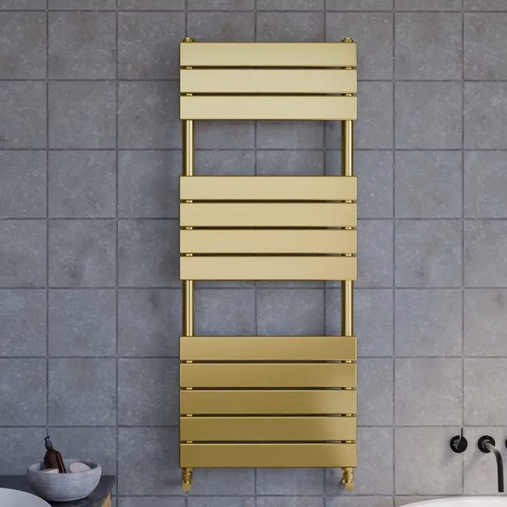Balterley Square Flat Towel Radiator in Brushed Brass, W/H: 121.3 x 50 cm – 2