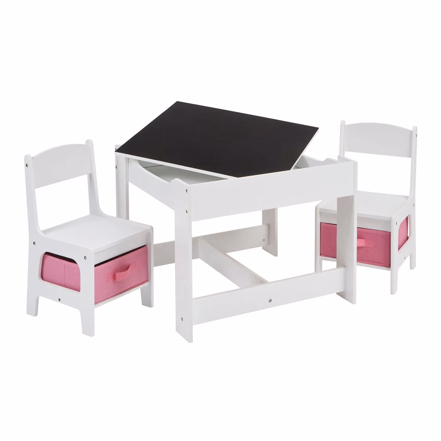 Liberty House Toys 3 in 1 Childrens Table and Chairs Set in White and Pink – 2