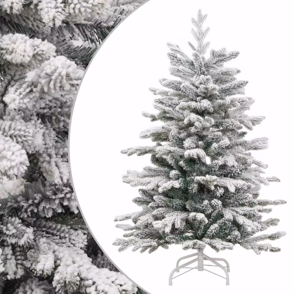 Berkfield Home Beautiful Artificial Hinged Christmas Tree with Flocked Snow, White, Height: 150 cm – 2