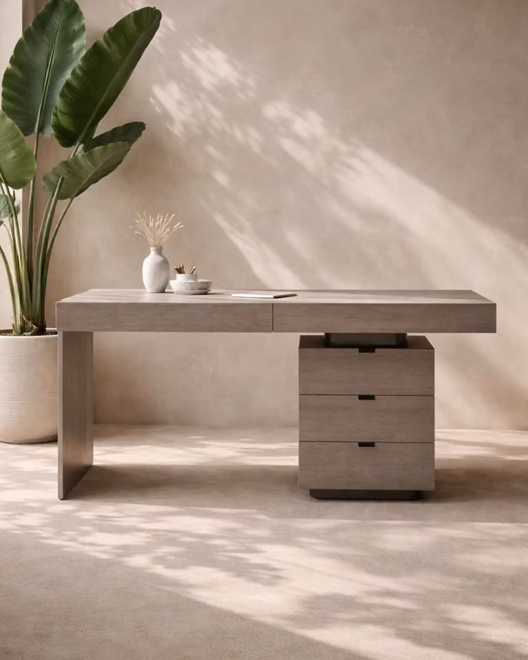 Tommy Franks Modern Grey Computer Desk with Single Pedestal, W: 180 cm, D: 60 cm, H: 70.5 cm