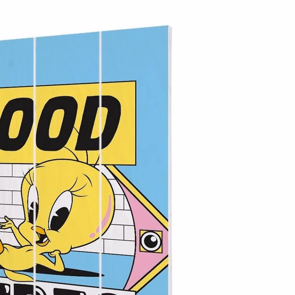 Looney Tunes Good Vibes Rectangular Wooden Plaque in Blue – 2