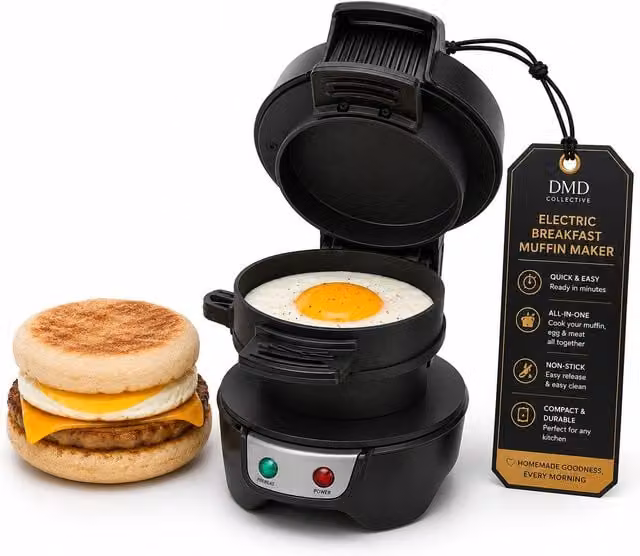 DMD Collective Electric Breakfast Sandwich and Egg Maker in Black – 1