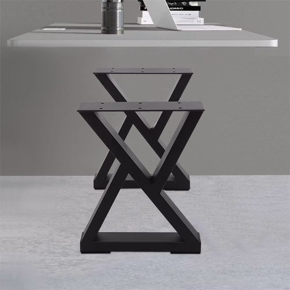 Nordara Metal Coffee Table and Desk Leg Set of 2, Black, H: 52 cm x W: 40 cm x D: 52 cm – 4
