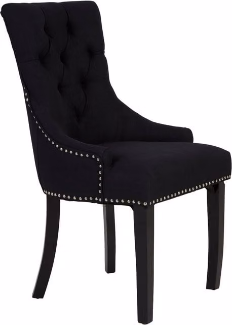 Orsina Black Fabric and Wood Classic Dining Chair
