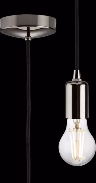 Netlighting Modern Metal E27 Contemporary Pendant Set in Black and Silver – 2