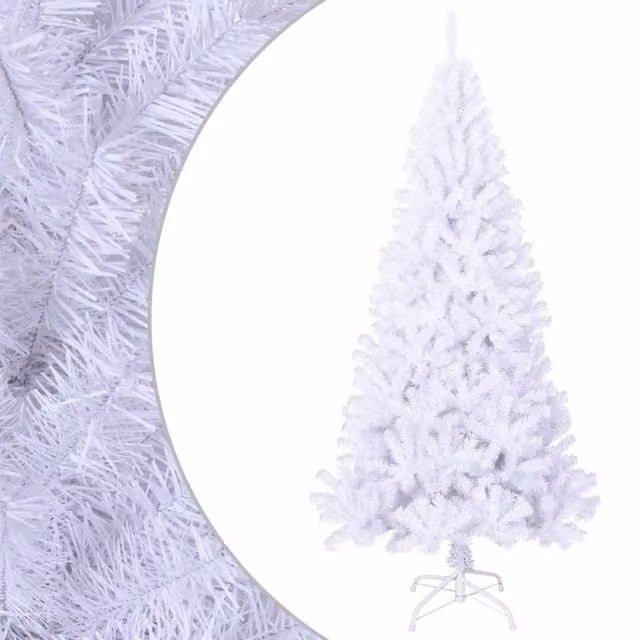 Berkfield Home Artificial White Christmas Tree with Thick PVC Branches, Height: 210 cm
