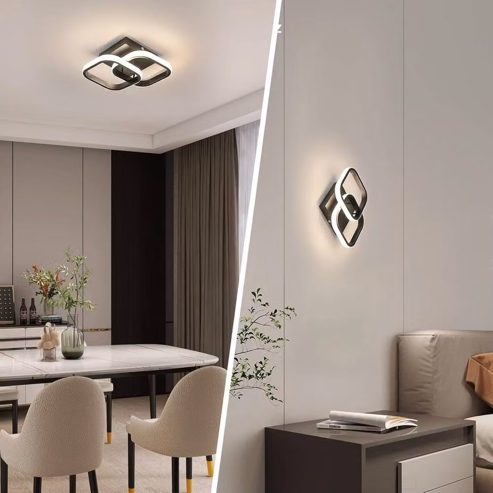 COMELY 22 W LED Square Ceiling Light, 2 Pack, Black, Natural Light – 5