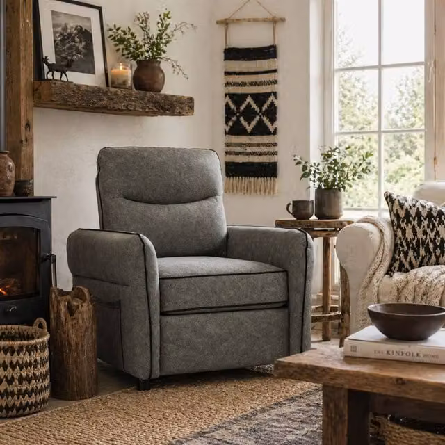Wyld Haus Pamazi Grey Faux Leather Accent Armchair