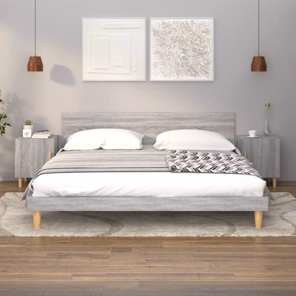 Berkfield Home Elegant Bedside Cabinets, 2 Pack, Grey Sonoma, W/D/H: 40 x 40 x 50 cm – 2
