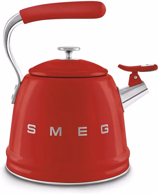 Smeg WKF01RD Whistling Kettle for Hobs, Red