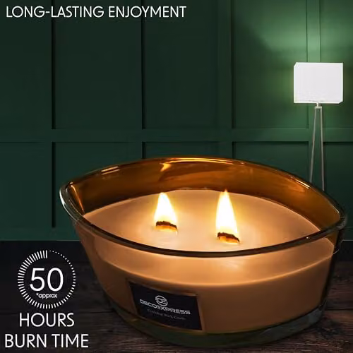 Deco Express Clementine Spice Scented Woodwick Candle in Brown – 4
