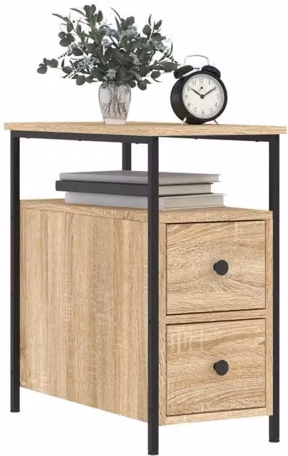 Berkfield Home Set of 2 Durable Bedside Cabinets in Sonoma Oak, Light Brown, W/D/H: 60 x 30 x 60 cm