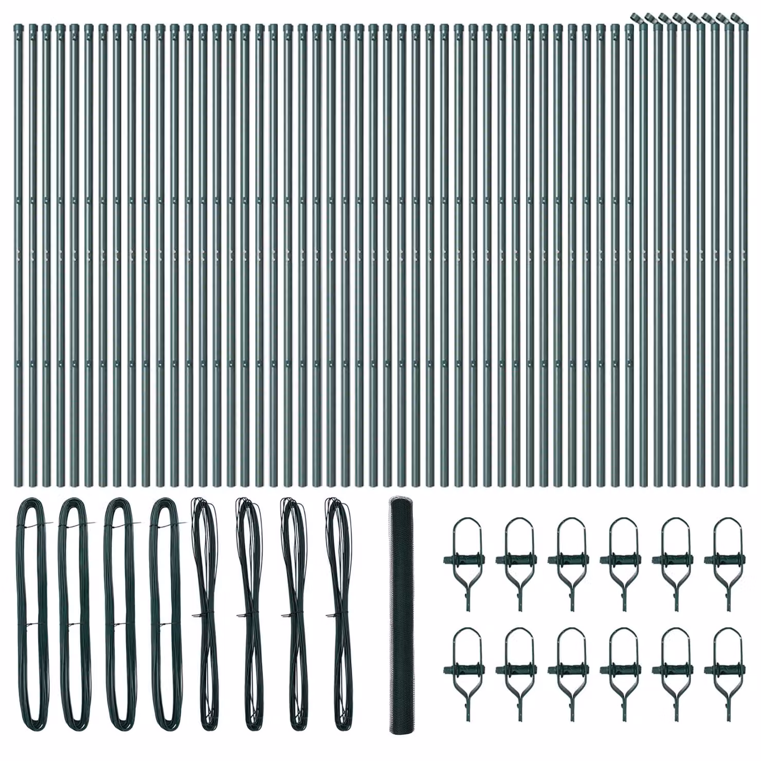 Berkfield Home Green Powder-Coated Steel Hexagon Fence, H: 160 cm x W: 100 m – 2