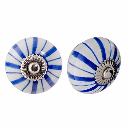 Nicola Spring Polished Blue Ceramic Cabinet Knobs, Pack of 24 – 2