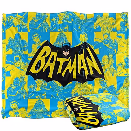 LOGOVISION Batman Classic TV Logo Super Soft Fleece Throw Blanket, Multicolour, W: 152 cm, D: 127 cm