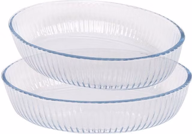Argon Tableware 2-Piece Clear Oval Glass Oven Dish Set