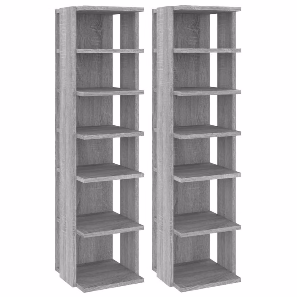 Berkfield Home Set of 2 Grey Sonoma Shoe Racks, W/D/H: 27.5 x 27.0 x 102.0 cm – 3