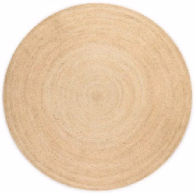THE RUGS Rangpur Natural Jute Braided Round Rug in Beige, Diameter: 140 cm