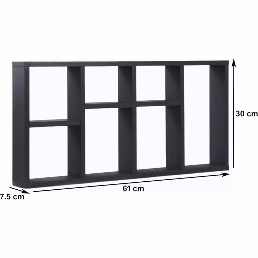 FLAVORA Black Matt Floating Wall Shelves, W: 50 cm x D: 50 cm x H: 3 cm – 2