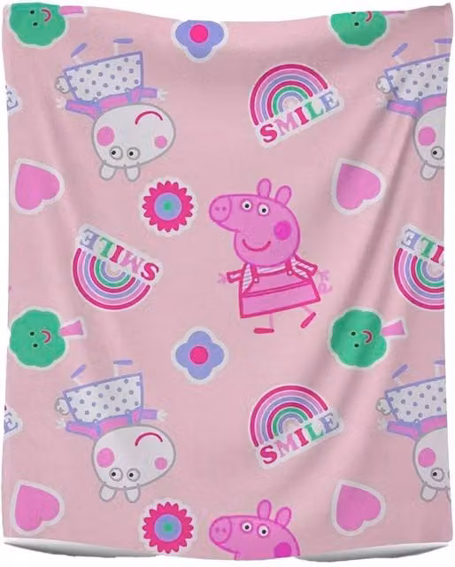 Peppa Pig Pink Fleece Blanket for Children