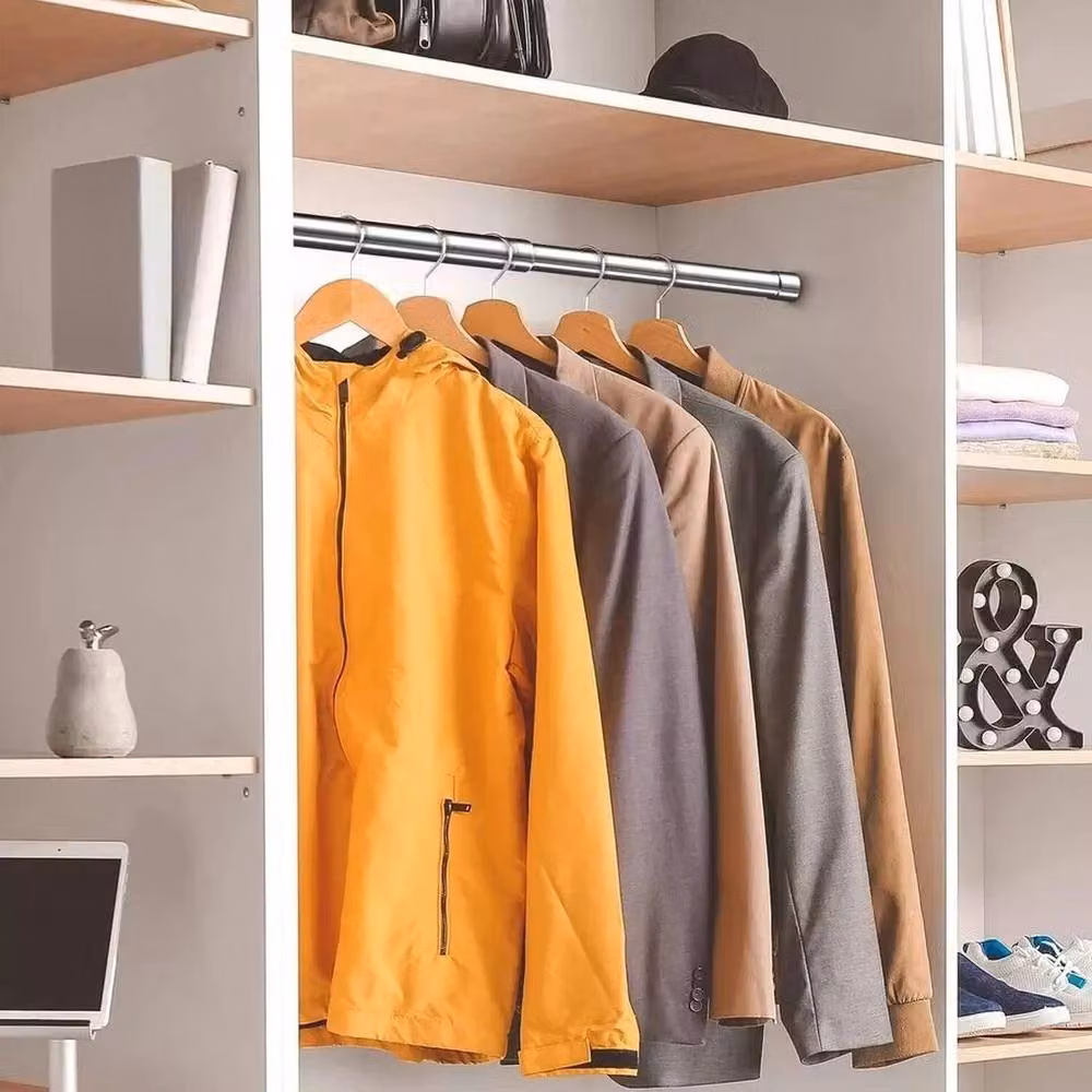 PAWNORA Adjustable Steel Wardrobe Hanging Rail in Silver – 3