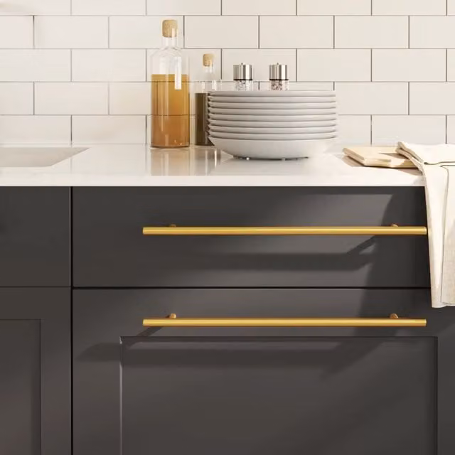 Berkfield Home Gold Brushed Stainless Steel Bar Cabinet Handles, 20 Pack, Length: 32 cm